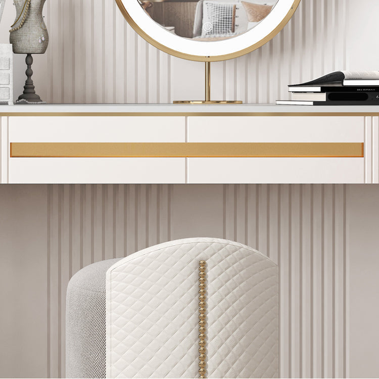 Metall Make -up -Schminktisch luxuriöser Steinhocker Set