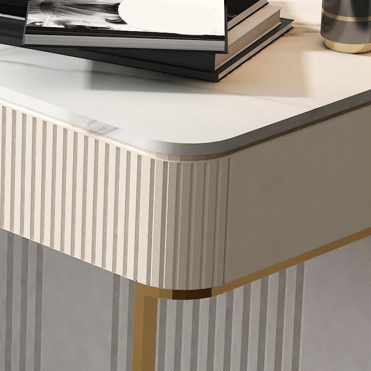 Metall Make -up -Schminktisch luxuriöser Steinhocker Set