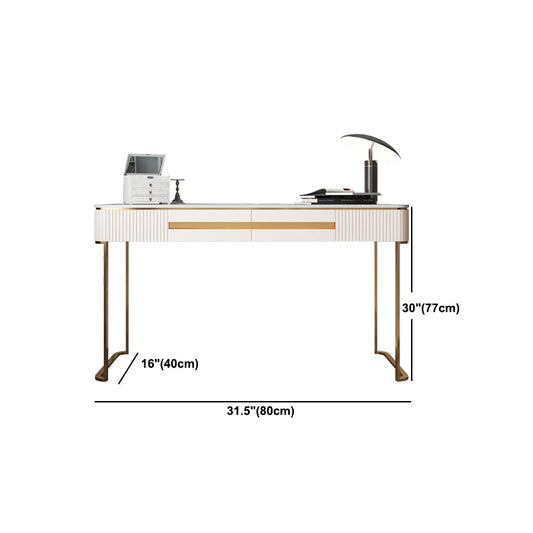 Metall Make -up -Schminktisch luxuriöser Steinhocker Set