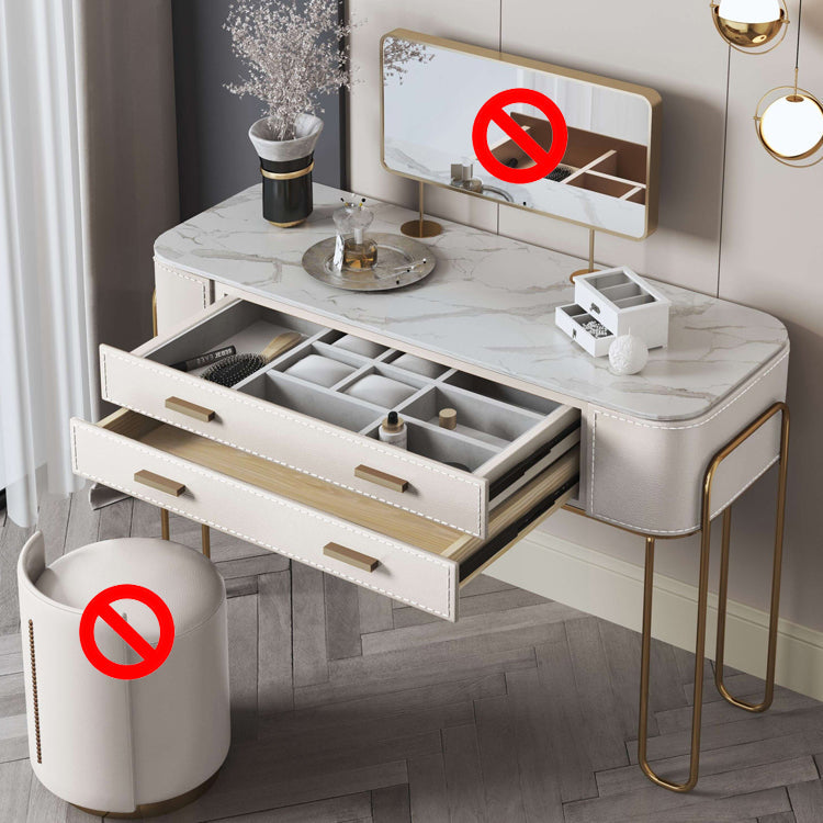 31.9 "H Zwei Schubladen Eitelkeit Spiegelte Tischverkesseltisch in Beige