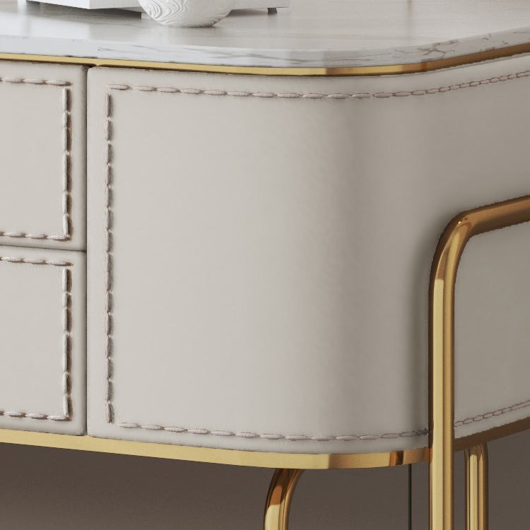 31.9 "H Zwei Schubladen Eitelkeit Spiegelte Tischverkesseltisch in Beige