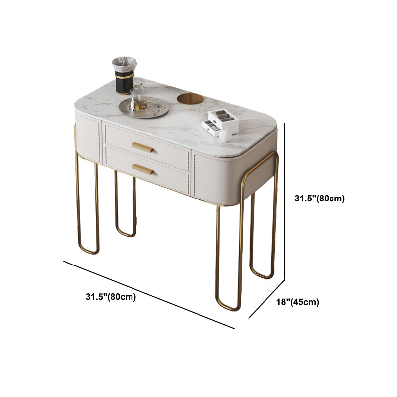 31.9 "H Zwei Schubladen Eitelkeit Spiegelte Tischverkesseltisch in Beige