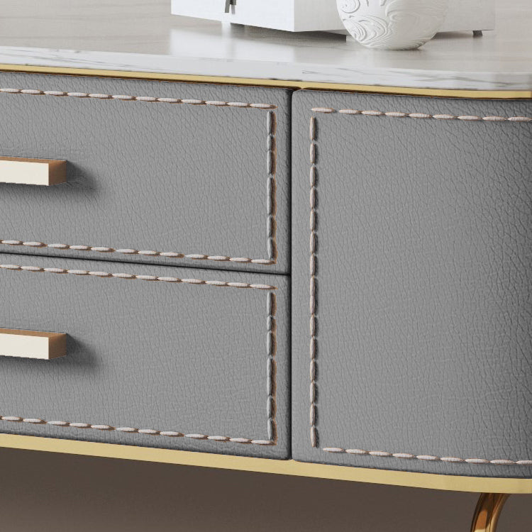 Specchio e 2 cassetti set di sgabelli da toeletta da toeletta per trucco grigio chiaro