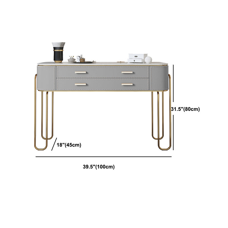 Specchio e 2 cassetti set di sgabelli da toeletta da toeletta per trucco grigio chiaro