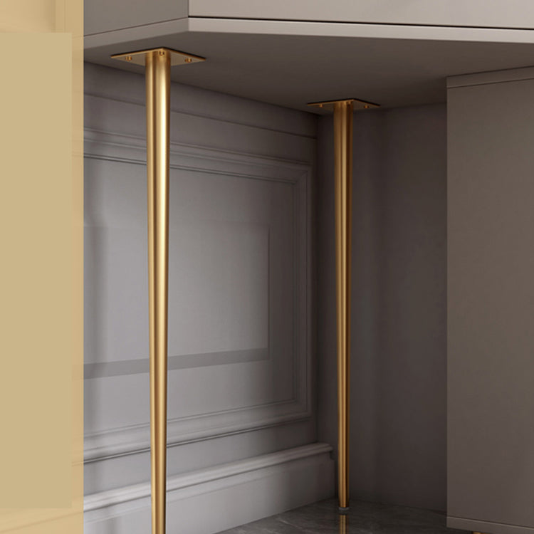 Mirrored Vanity Table and Stool Set 33.4" Wide Vanity Dressing Table Clearhalo 'Bedroom Furniture' 'furn' 'furn_makeup_vanities' 'Furniture' 'Makeup Vanities' 'makeup_vanities' 5717710