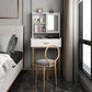 Luxurious Vanity Set 1/2 Storage Drawers with Mirror & Padded Stool