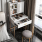 Luxurious Vanity Set 1/2 Storage Drawers with Mirror & Padded Stool