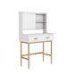 Luxurious Vanity Set 1/2 Storage Drawers with Mirror & Padded Stool