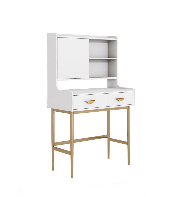 Luxurious Vanity Set 1/2 Storage Drawers with Mirror & Padded Stool Clearhalo 'Bedroom Furniture' 'furn' 'furn_makeup_vanities' 'Furniture' 'Makeup Vanities' 'makeup_vanities' 5717724