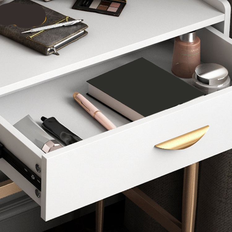 Luxurious Vanity Set 1/2 Storage Drawers with Mirror & Padded Stool Clearhalo 'Bedroom Furniture' 'furn' 'furn_makeup_vanities' 'Furniture' 'Makeup Vanities' 'makeup_vanities' 5717731