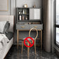 Luxurious Vanity Set 1/2 Storage Drawers with Mirror & Padded Stool