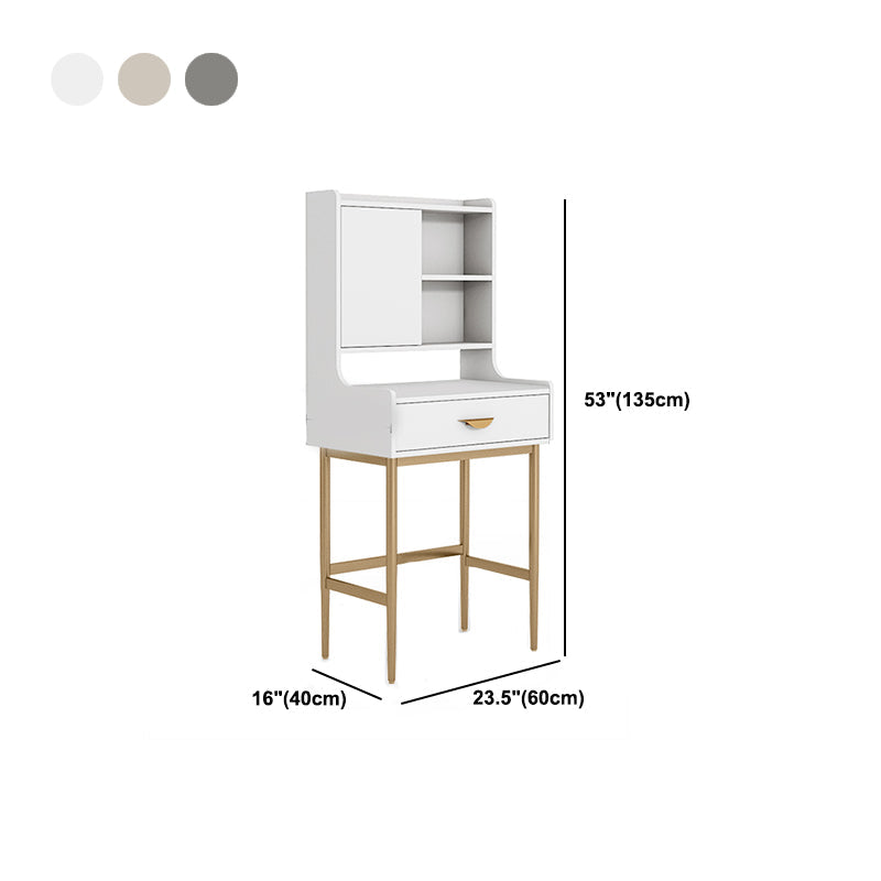 Luxurious Vanity Set 1/2 Storage Drawers with Mirror & Padded Stool