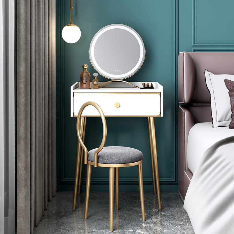 Set di vanità in legno ingegnerizzato con sgabello lussuoso tavolo da toeletta