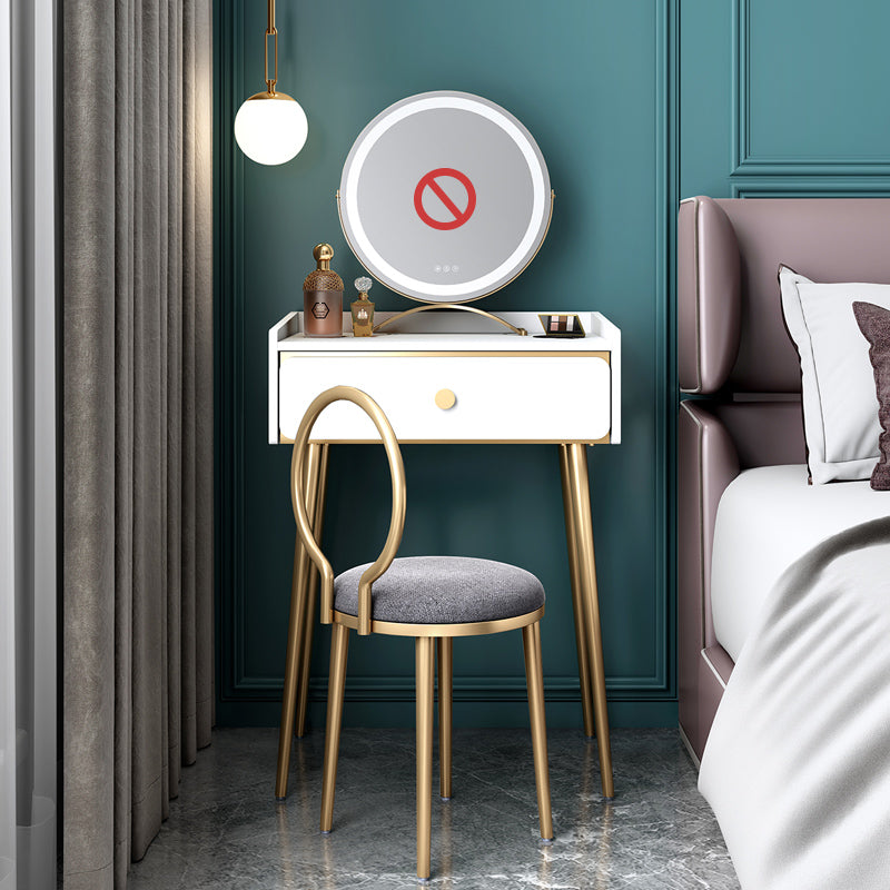 Set di vanità in legno ingegnerizzato con sgabello lussuoso tavolo da toeletta