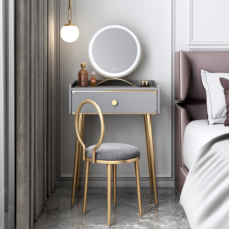 Set di vanità in legno ingegnerizzato con sgabello lussuoso tavolo da toeletta