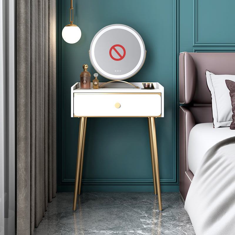 Set di vanità in legno ingegnerizzato con sgabello lussuoso tavolo da toeletta