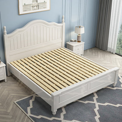 Contemporary Wooden Arched Standard Bed, Panel Headboard Bed