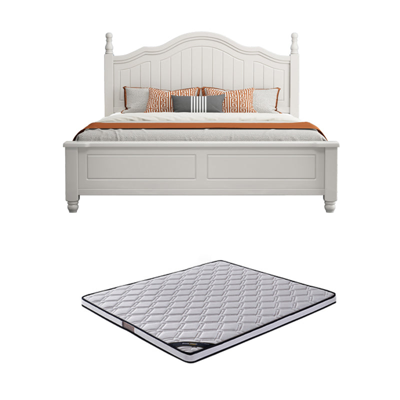 Contemporary Wooden Arched Standard Bed, Panel Headboard Bed