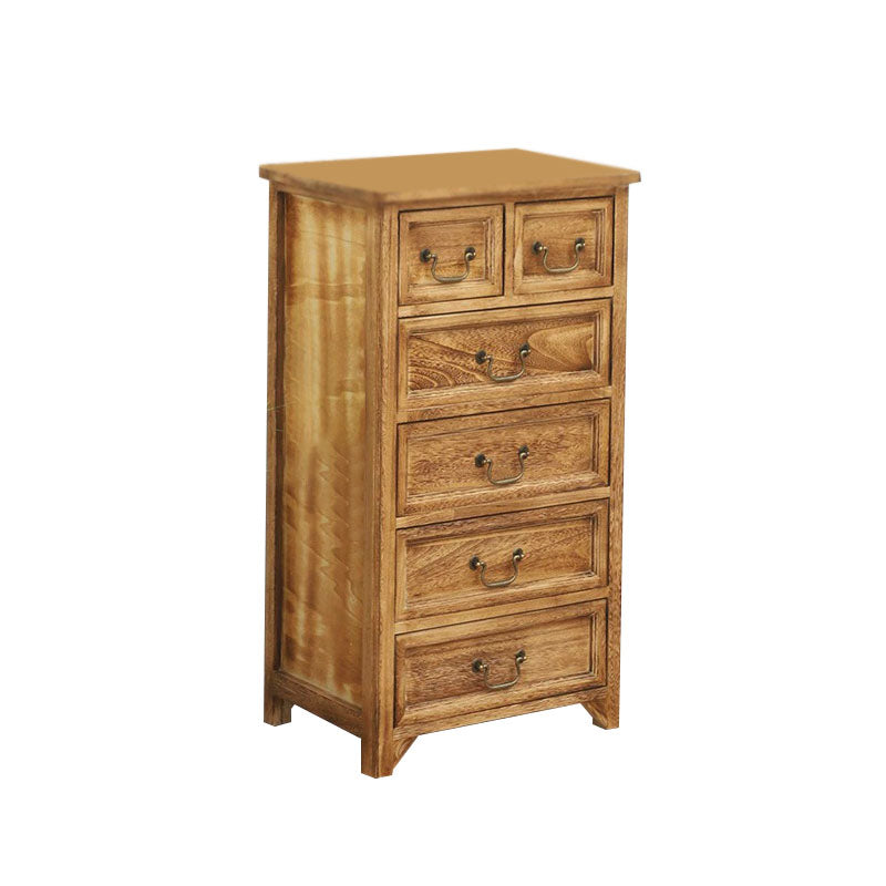 Coffre de rangement vertical en bois massif vintage de 14 po de largeur avec tiroirs