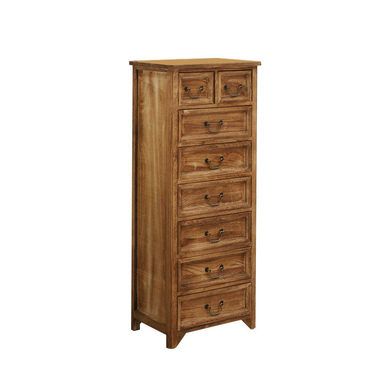 Coffre de rangement vertical en bois massif vintage de 14 po de largeur avec tiroirs