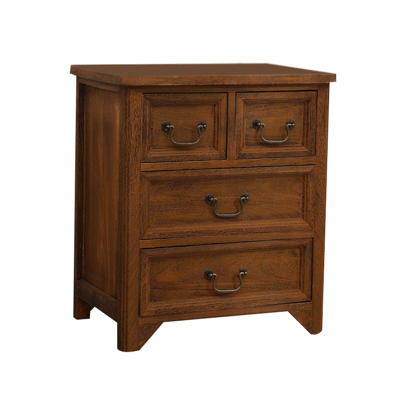 Coffre de rangement vertical en bois massif vintage de 14 po de largeur avec tiroirs