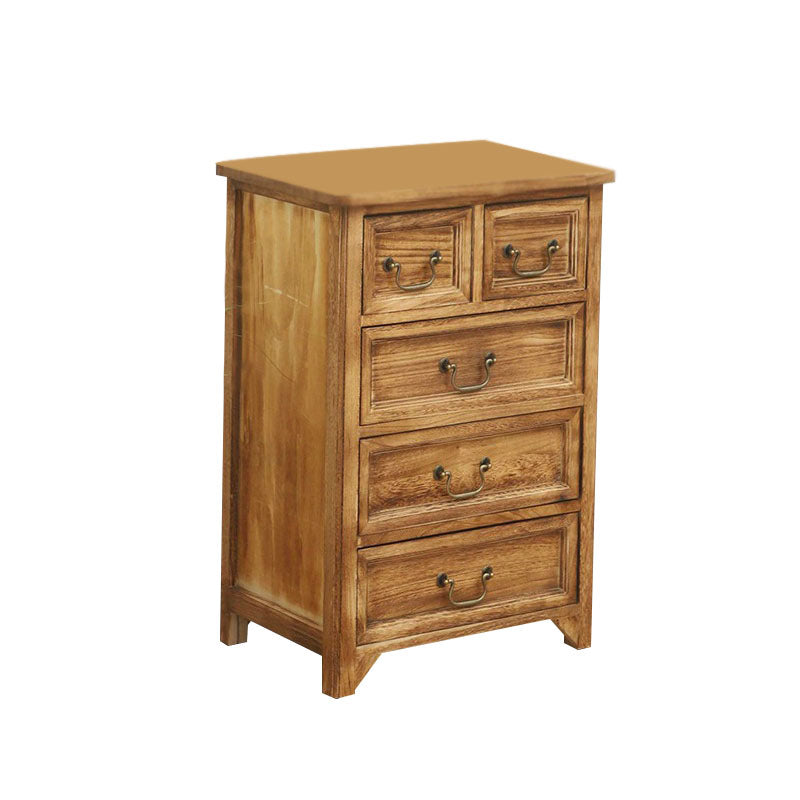 Coffre de rangement vertical en bois massif vintage de 14 po de largeur avec tiroirs