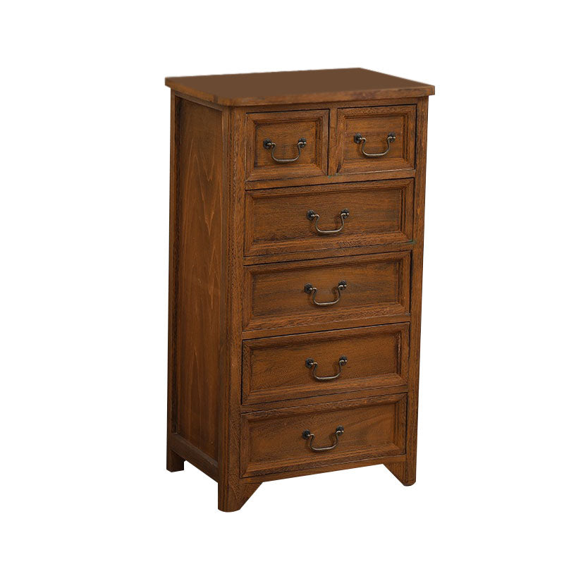 Coffre de rangement vertical en bois massif vintage de 14 po de largeur avec tiroirs
