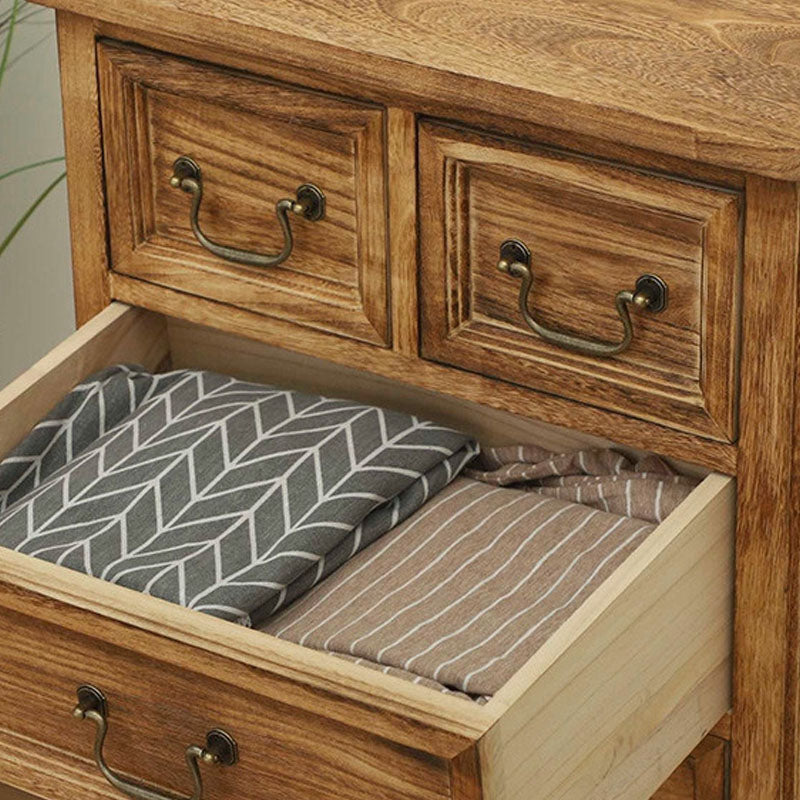 Coffre de rangement vertical en bois massif vintage de 14 po de largeur avec tiroirs