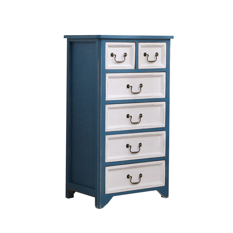 Coffre de rangement vertical en bois massif vintage de 14 po de largeur avec tiroirs