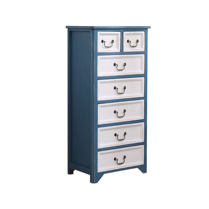 Coffre de rangement vertical en bois massif vintage de 14 po de largeur avec tiroirs