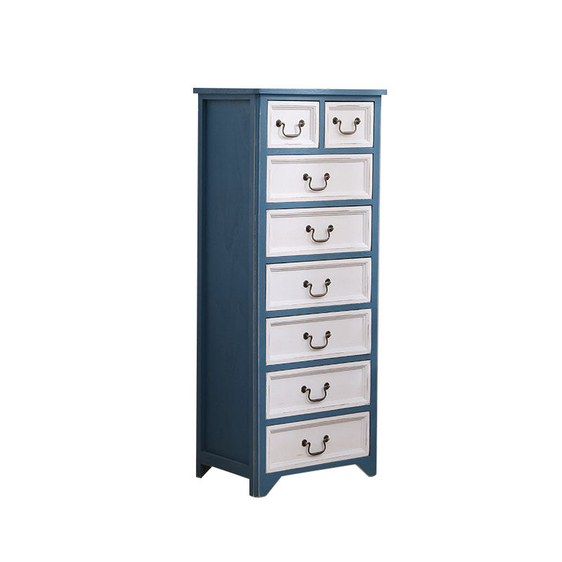 Coffre de rangement vertical en bois massif vintage de 14 po de largeur avec tiroirs