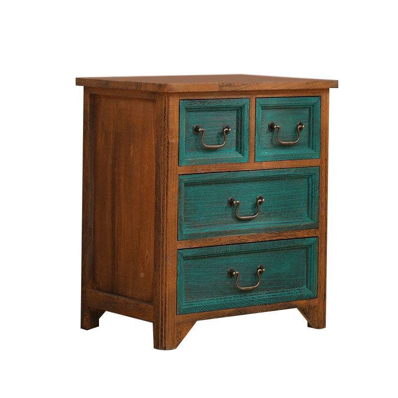 Coffre de rangement vertical en bois massif vintage de 14 po de largeur avec tiroirs