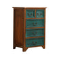 Coffre de rangement vertical en bois massif vintage de 14 po de largeur avec tiroirs