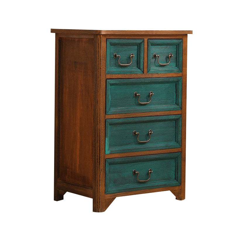 Coffre de rangement vertical en bois massif vintage de 14 po de largeur avec tiroirs