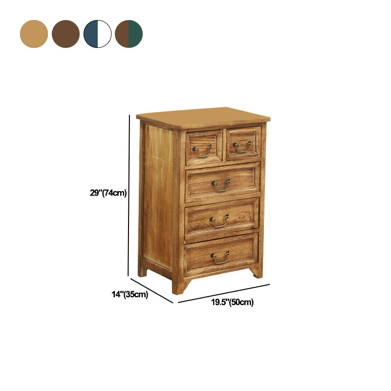 Coffre de rangement vertical en bois massif vintage de 14 po de largeur avec tiroirs