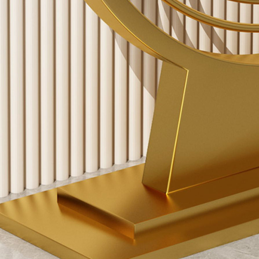 Tavolo da graffio di console in pietra larga 11,8 "con cornice di ferro d'oro