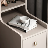 Table de nuit à 3 tirages 16 "W Table de nuit blanche / gris pour chambre à coucher