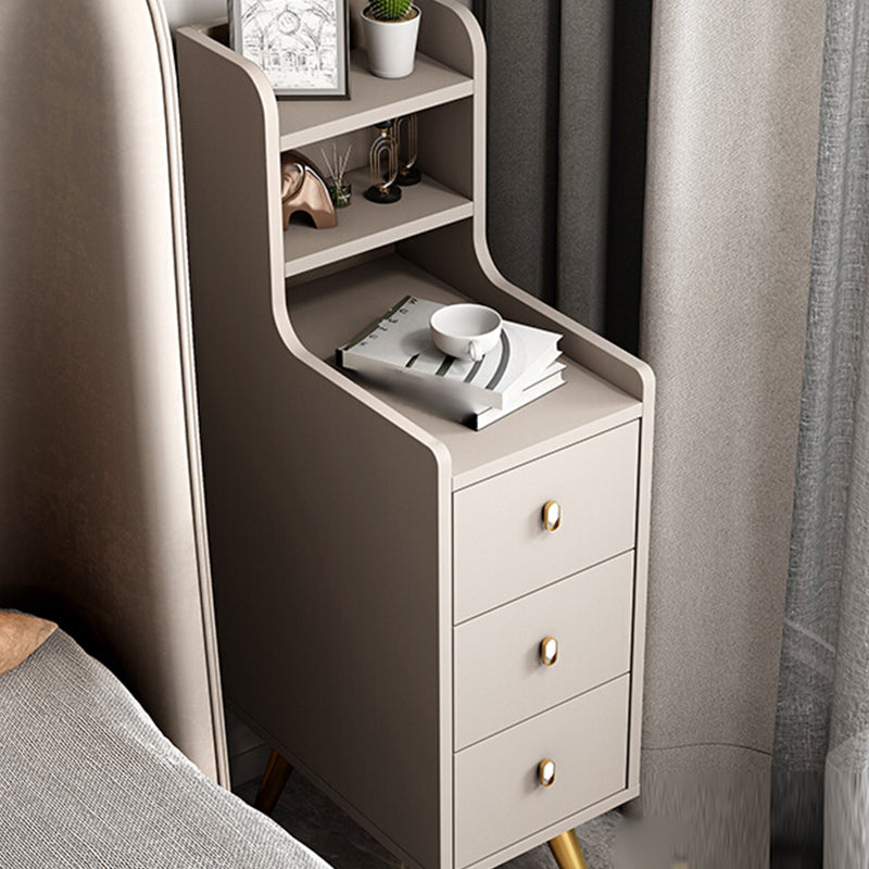 Comodino a 3 cassetti da 16 "w tavolo da notte bianco / grigio per camera da letto