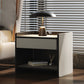 1-Drawer Nightstand 16.5" W Leather Open Storage Night Table for Bedroom Grey Clearhalo 'Bedroom Furniture' 'furn' 'furn_night_stand' 'Furniture' 'night_stand' 'Nightstands' 5718027