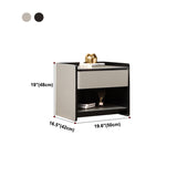 1-Drawer Nightstand 16.5" W Leather Open Storage Night Table for Bedroom Clearhalo 'Bedroom Furniture' 'furn' 'furn_night_stand' 'Furniture' 'night_stand' 'Nightstands' 5718038