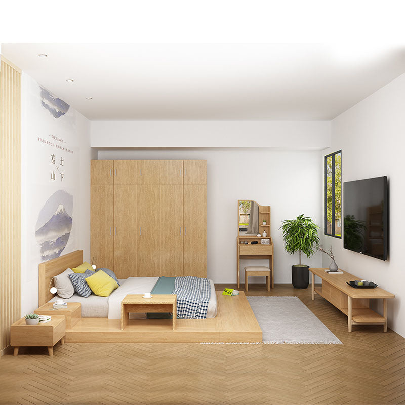 16 "W Nachttisch hölzisch geschlossener Aufbewahrungstisch für Schlafzimmer