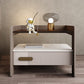 1-Drawer Nightstand 14.6" W Glass Top Open Storage Night Table for Bedroom