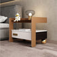 1-Drawer Nightstand 14.6" W Glass Top Open Storage Night Table for Bedroom