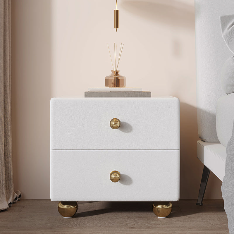 Table de nuit de 2 dessins 15,8 "W Table de nuit fermée en bois pour chambre à coucher