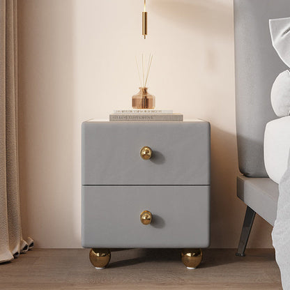 2-Drawer Nightstand 15.8" W Wooden Closed Storage Night Table for Bedroom