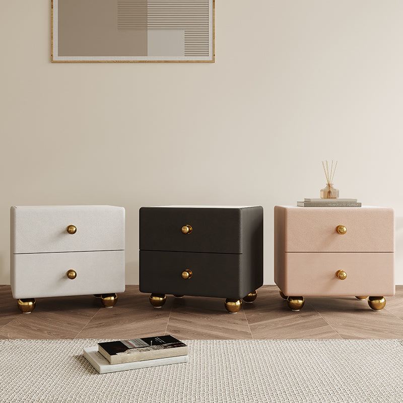 2-Drawer Nightstand 15.8" W Wooden Closed Storage Night Table for Bedroom