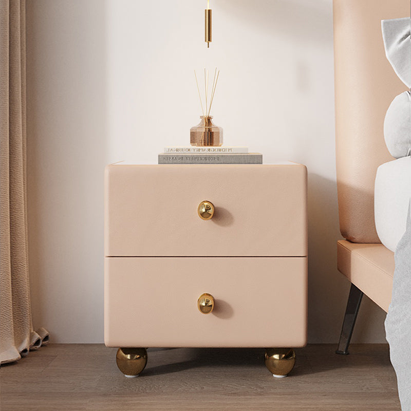 Table de nuit de 2 dessins 15,8 "W Table de nuit fermée en bois pour chambre à coucher