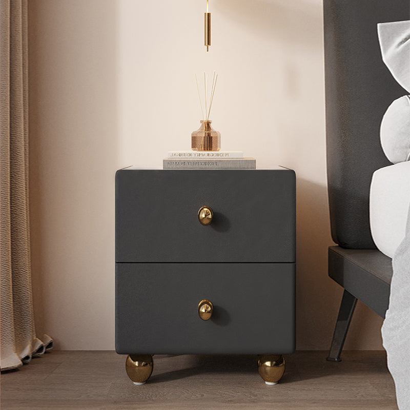 Table de nuit de 2 dessins 15,8 "W Table de nuit fermée en bois pour chambre à coucher