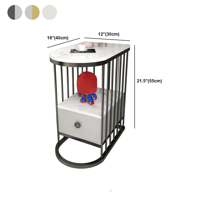 Glam Steen bovenbed nachtkastje metalen 1 ladel 22 inch H nachttafel