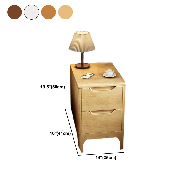 20-Zoll H-Nachttisch 2-Drawer-Lagerung Massive Holzbeine inklusive Nachttisch enthalten